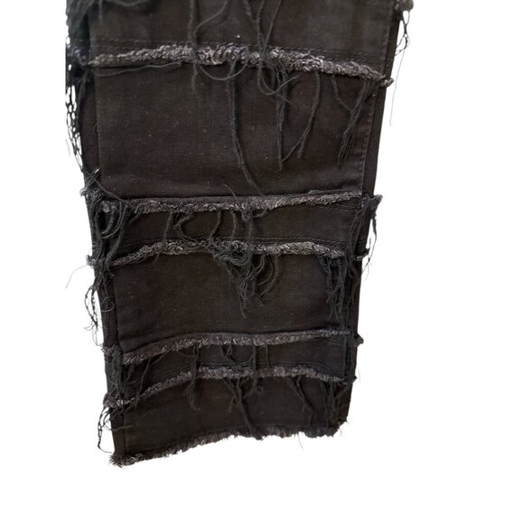 MNML X597 Paneled Skinny Stacked Distressed Denim Black Size 30 RN 139488 EUC - Picture 2 of 6